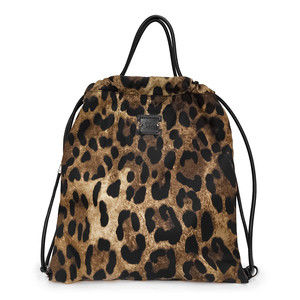Christian Louboutin Handbag Rucksack Daypack Backpack Nylon Leather Brown Black